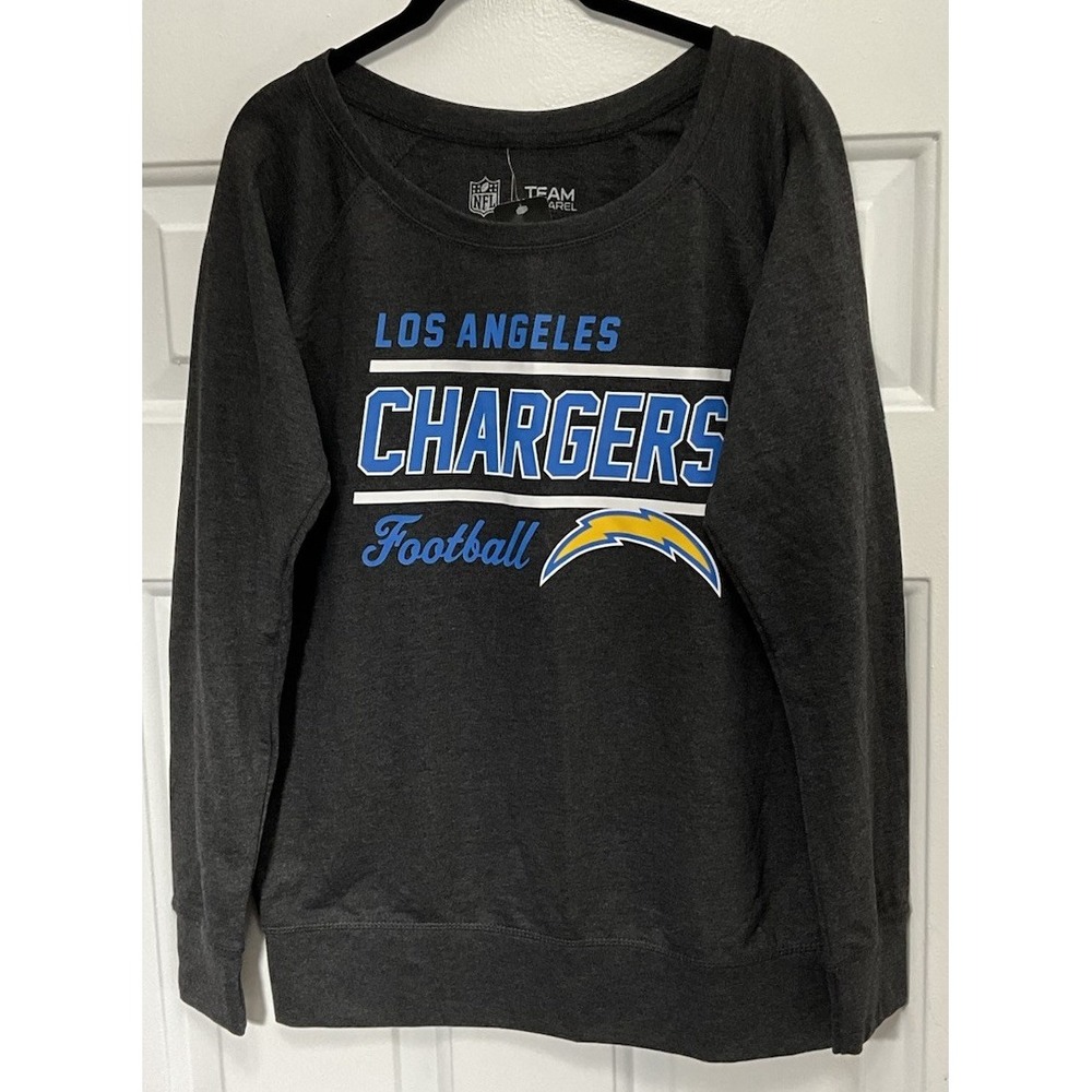 NFL Team Apparel Gray Los Angeles Chargers Long Sleeve Sweatshirt Men's Medium